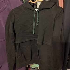 XL Latched Mama black nursing hoodie